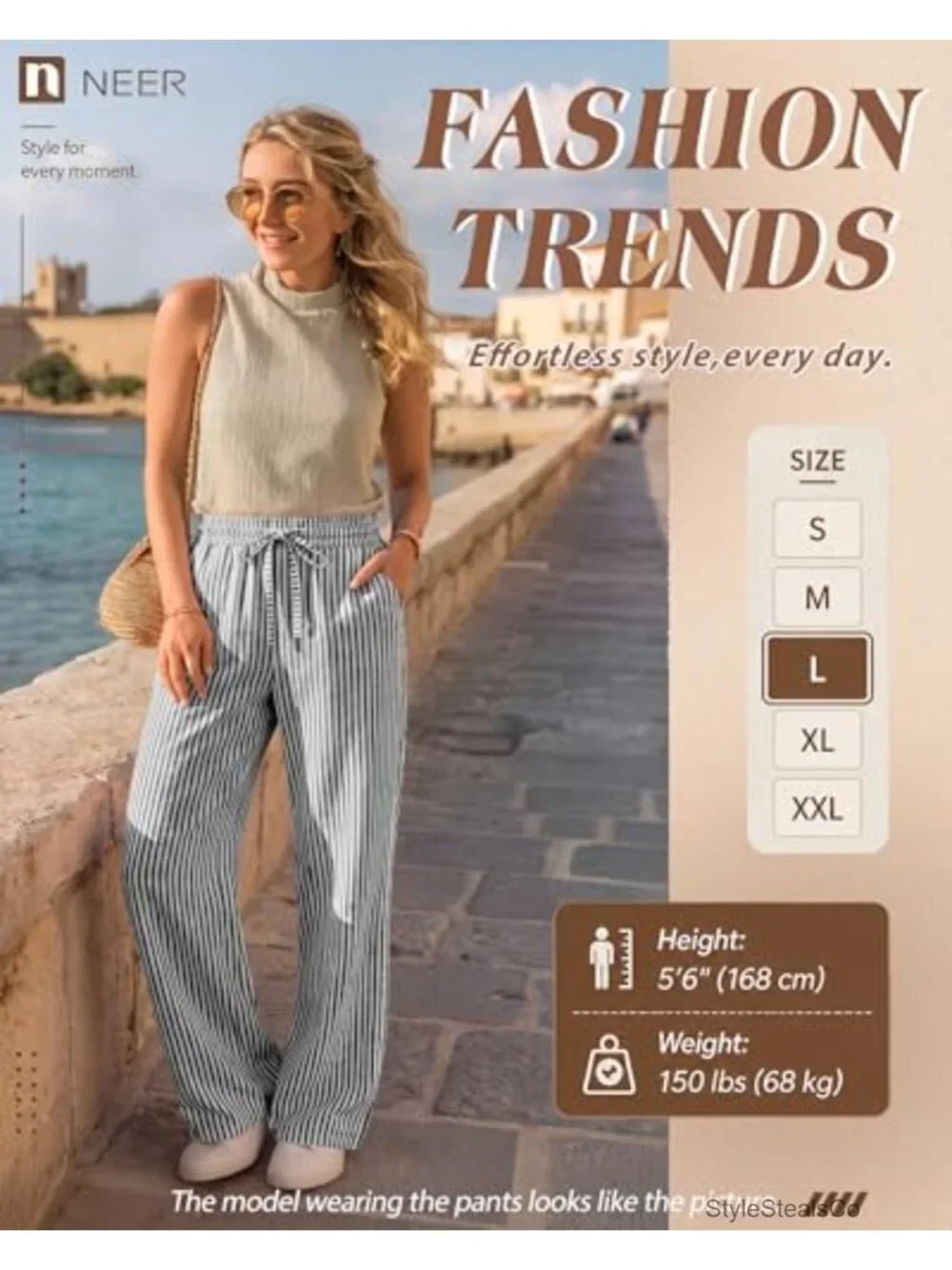 Cotton Gingham Pajama Lounge Pants - Drawstring Wide Leg with Pockets